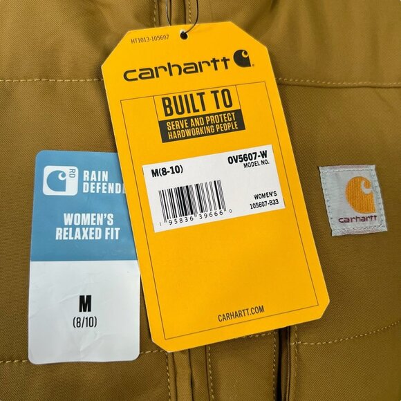 Carhartt Women's NWT Montana Puffer Reversible Sherpa Insulated Vest Tan Size Me - Picture 7 of 9